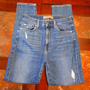 7 for all mankind luxe vintage ankle skinny distressed women’s jeans Size 27